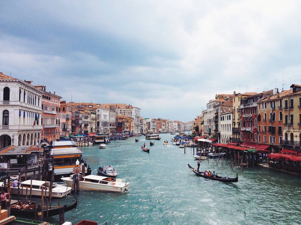 Venice canal with boats